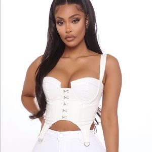 Cropped White Bustier Top